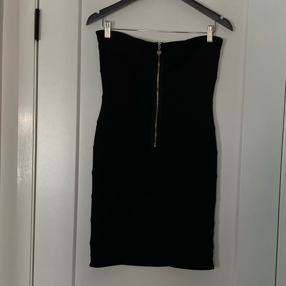 Black strapless Mini Party Dress studded details black - Picture 5 of 8